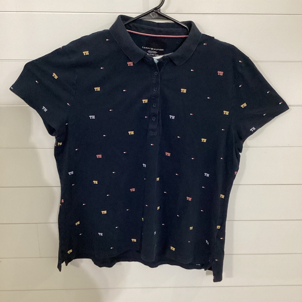 TOMMY HILFIGER Men's Regular Fit Polo Shirt 2XL Blue 100% Cotton